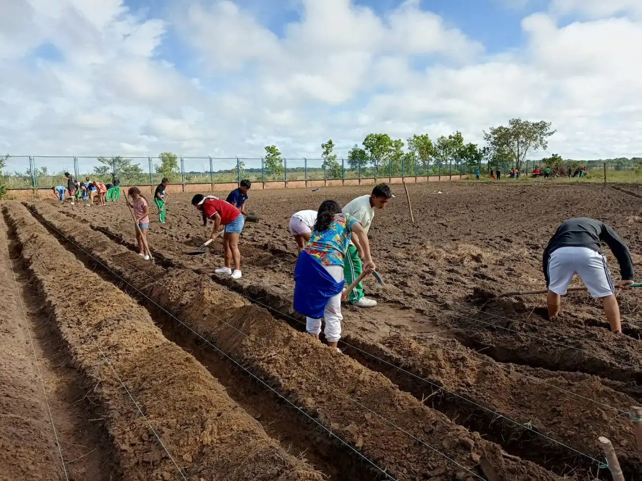 Students working